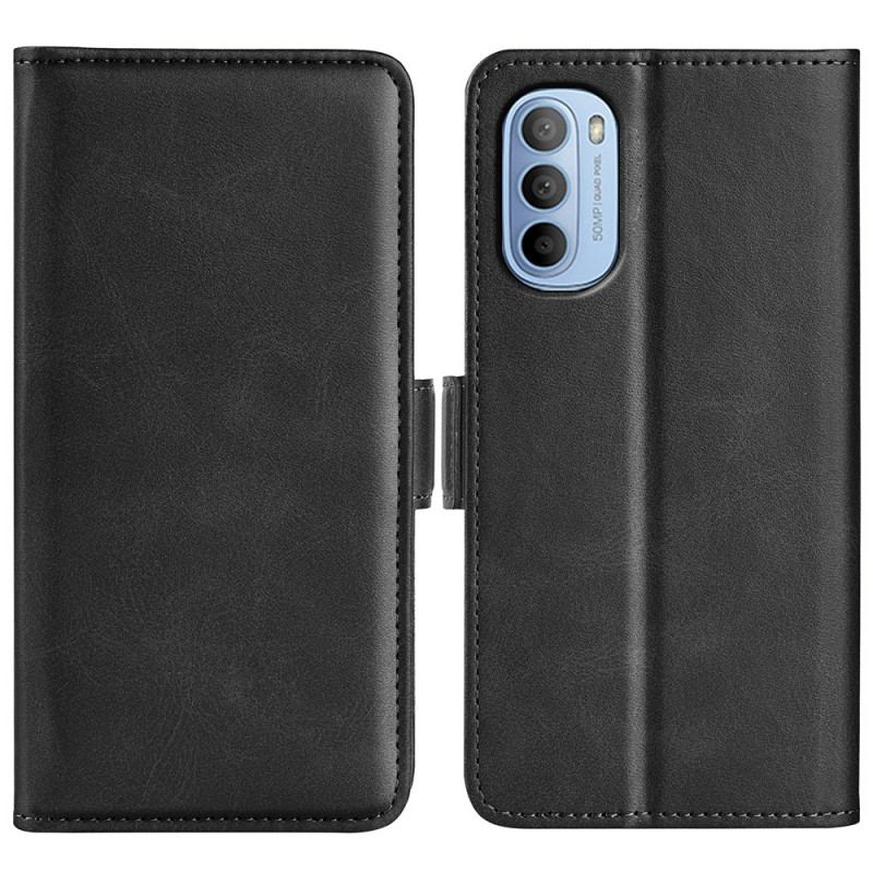 Capa De Couro Para Moto G41 / G31 Flip Aba Dupla