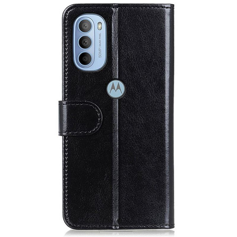 Capa De Couro Para Moto G41 / G31 Frozen Finesse