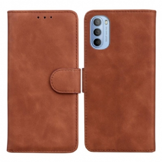 Capa Em Pele Para Moto G41 / G31 Efeito Couro Monocromático