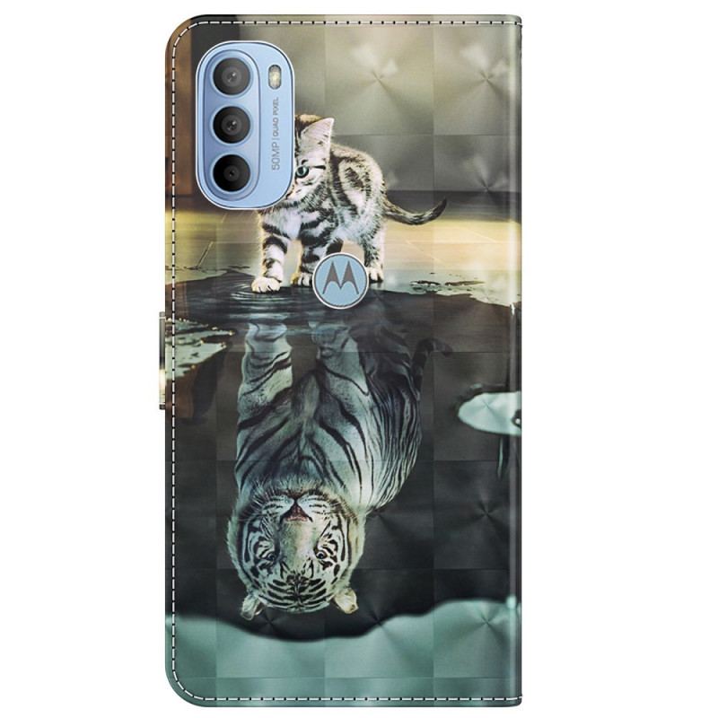 Capa Em Pele Para Moto G41 / G31 Ernesto O Tigre