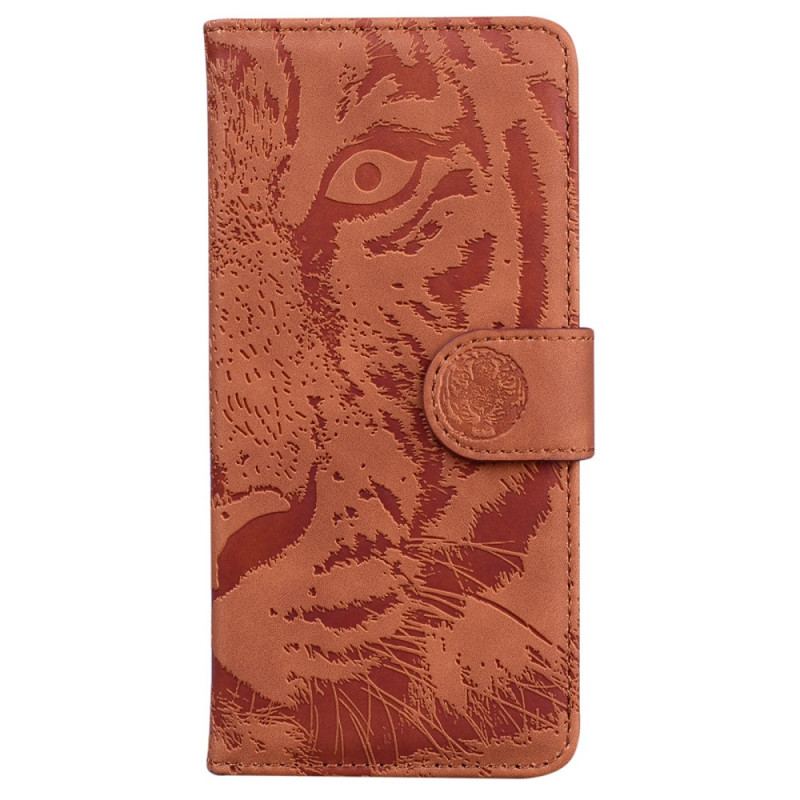 Capa Em Pele Para Moto G41 / G31 Estampa Cara De Tigre