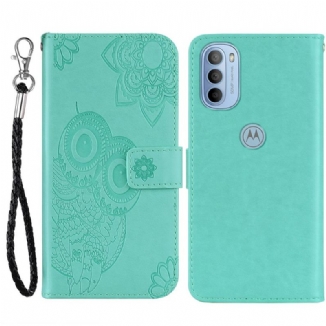 Capa Em Pele Para Moto G41 / G31 Mandala Coruja