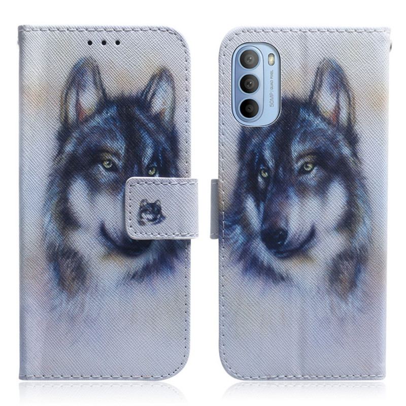 Capa Em Pele Para Moto G41 / G31 Olhar Canino