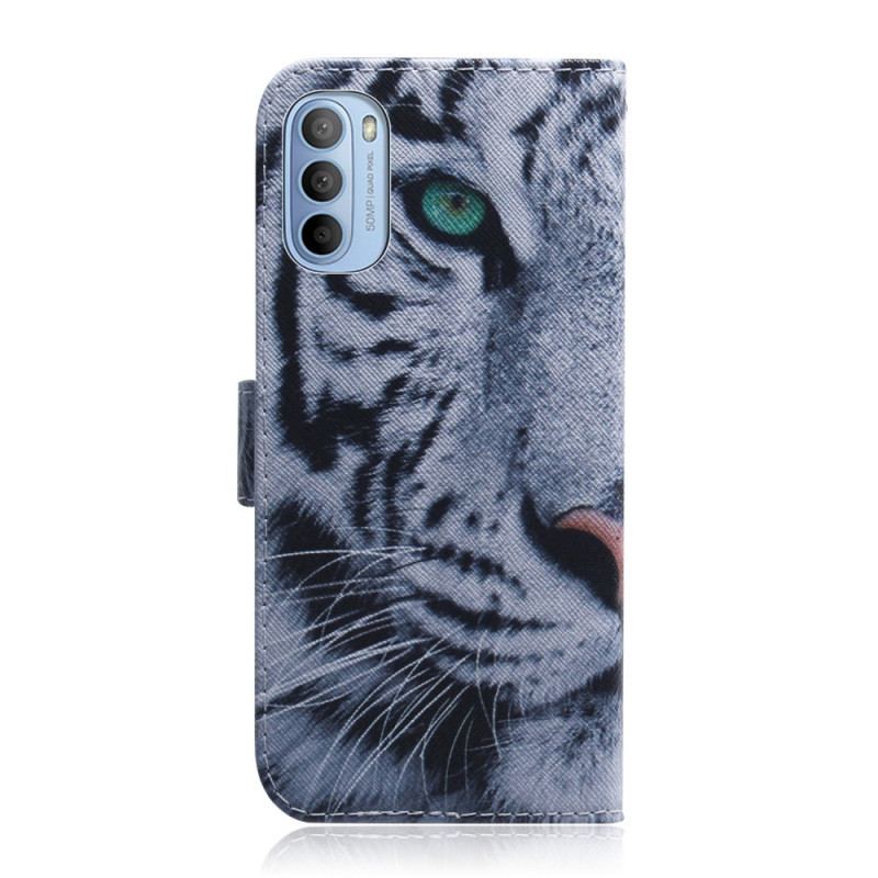 Capa Flip Para Moto G41 / G31 Cara De Tigre