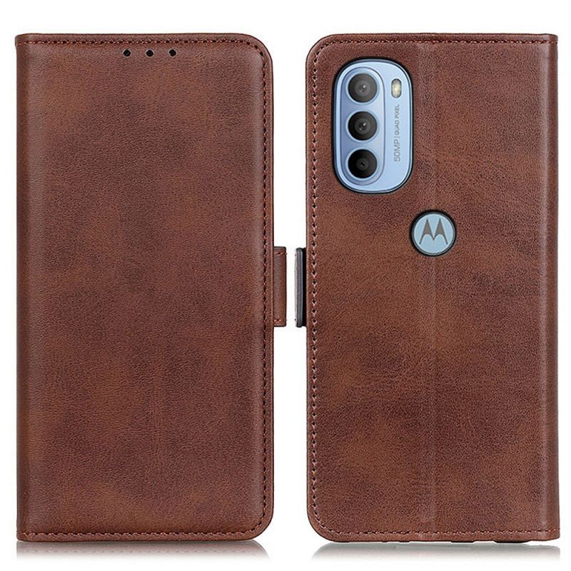 Capa Flip Para Moto G41 / G31 De Couro Aba Dupla