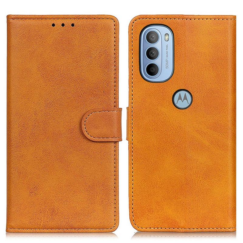 Capa Flip Para Moto G41 / G31 Efeito De Couro Retrô Fosco