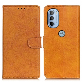 Capa Flip Para Moto G41 / G31 Efeito De Couro Retrô Fosco