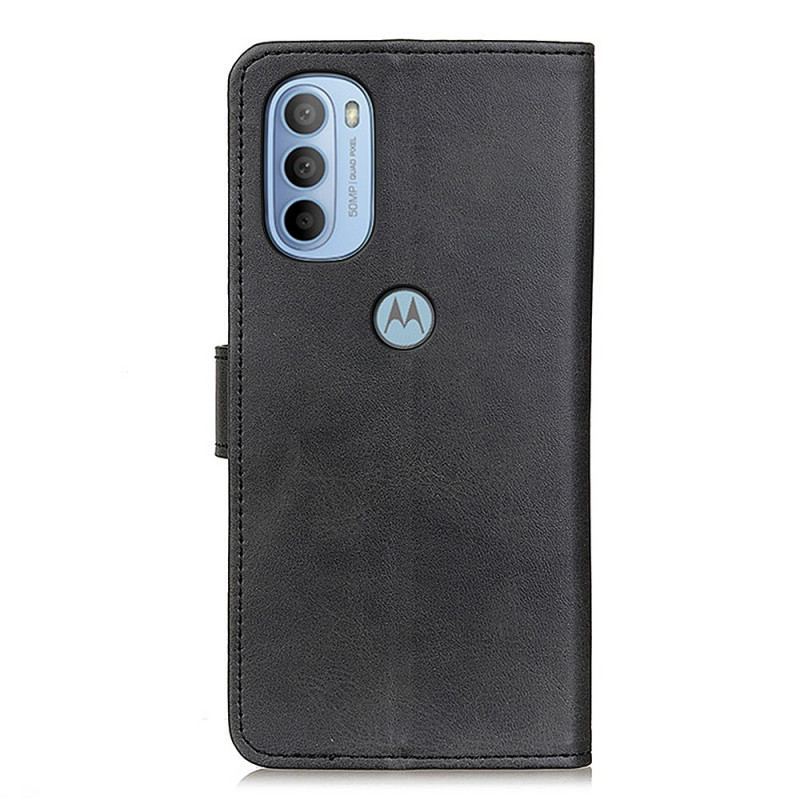 Capa Flip Para Moto G41 / G31 Efeito De Couro Retrô Fosco