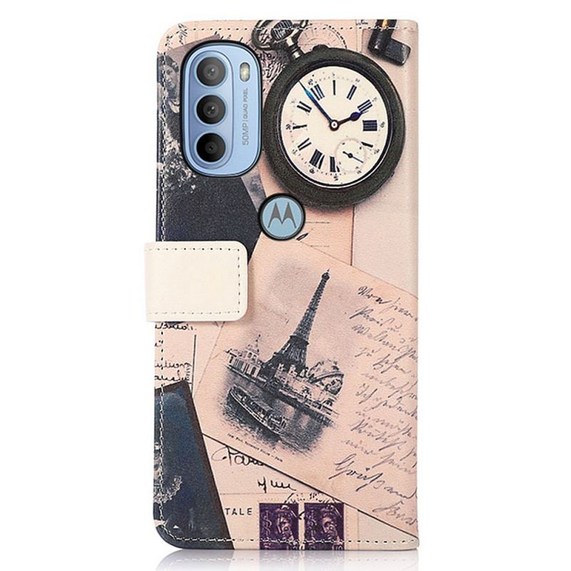 Capa Flip Para Moto G41 / G31 Torre Eiffel Do Poeta