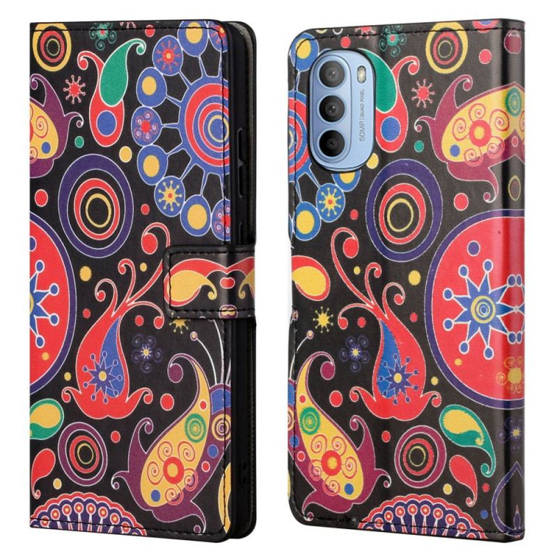 Capa Folio Para Moto G41 / G31 Desenhos Da Galáxia