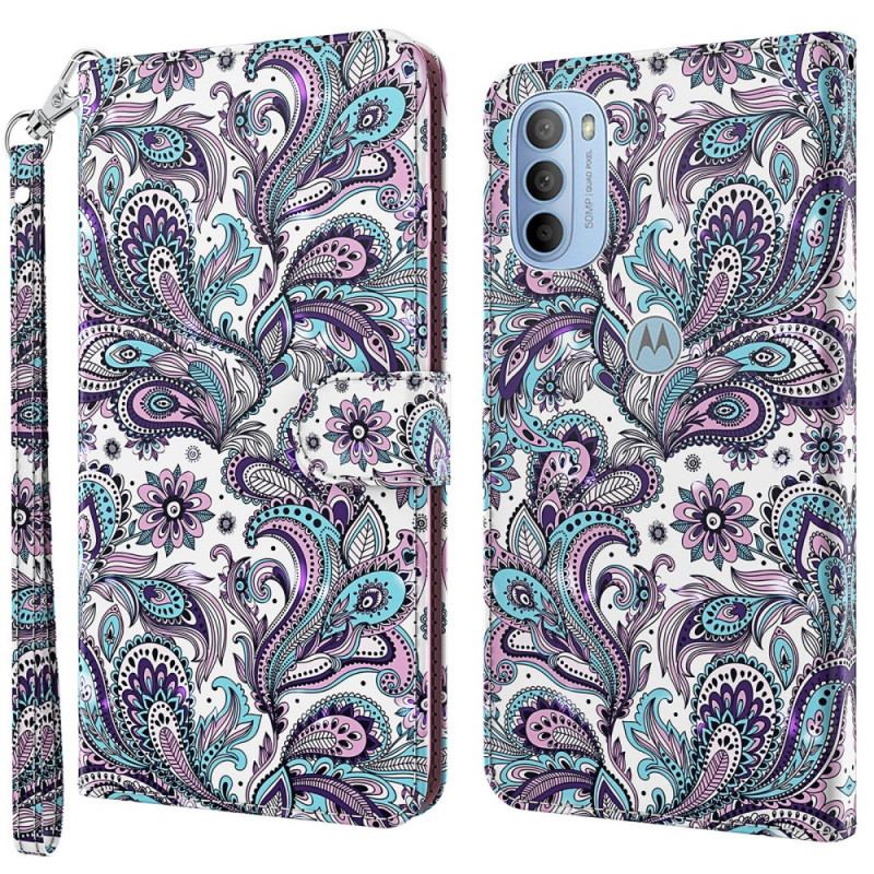 Capa Folio Para Moto G41 / G31 Paisley