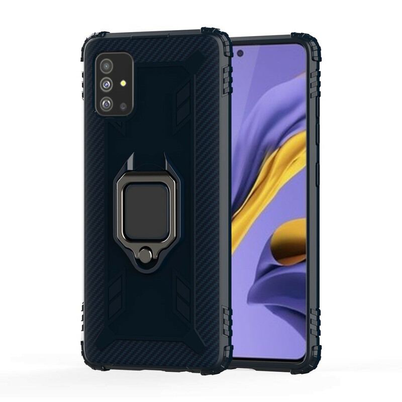 Capa De Celular Para Samsung Galaxy A51 Anel E Fibra De Carbono