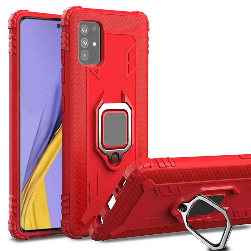 Capa De Celular Para Samsung Galaxy A51 Anel E Fibra De Carbono