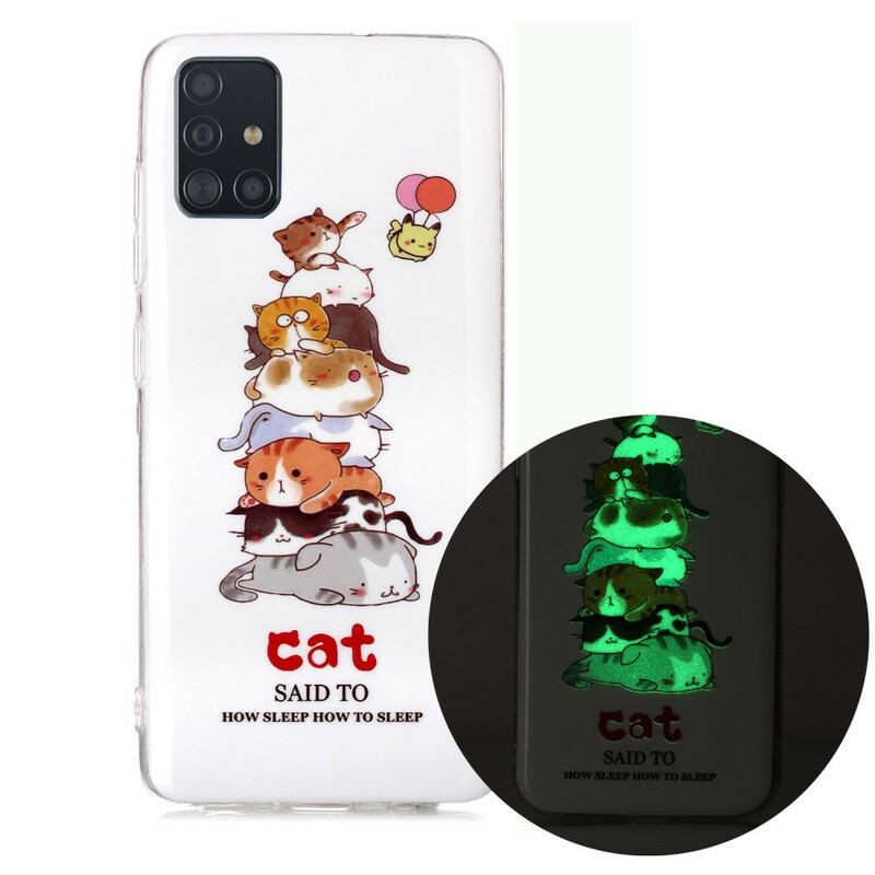 Capa De Celular Para Samsung Galaxy A51 Gatos Fluorescentes