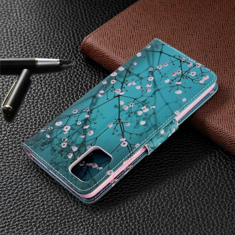 Capa De Couro Para Samsung Galaxy A51 Árvore Florida