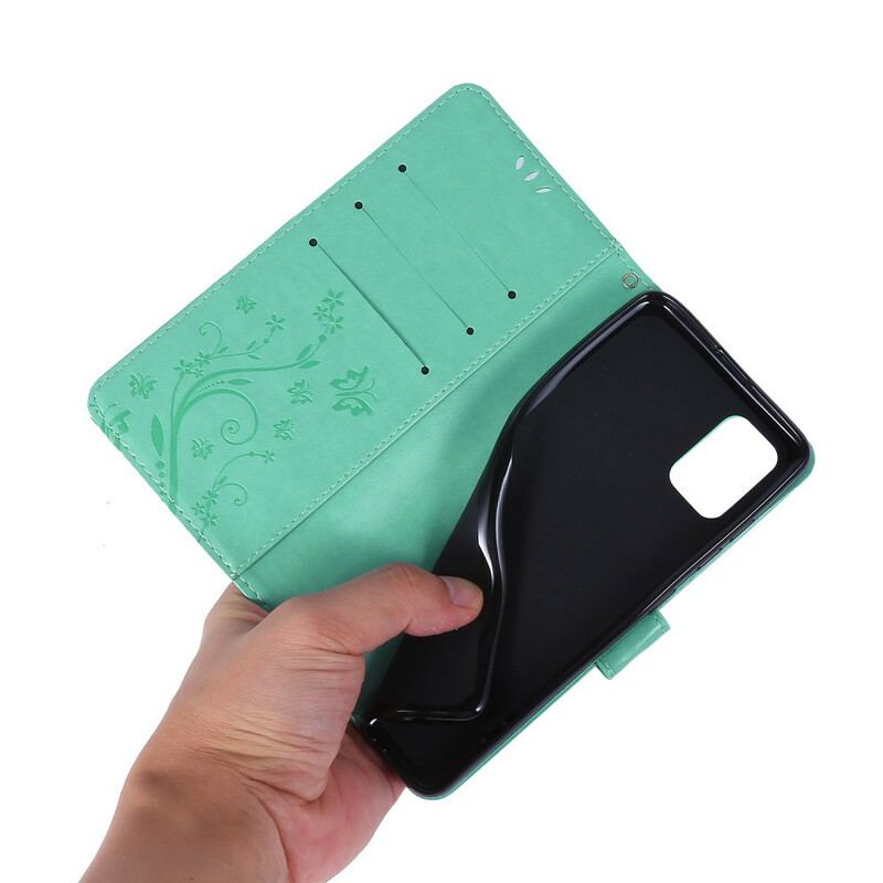 Capa De Couro Para Samsung Galaxy A51 Borboletas Encantadas