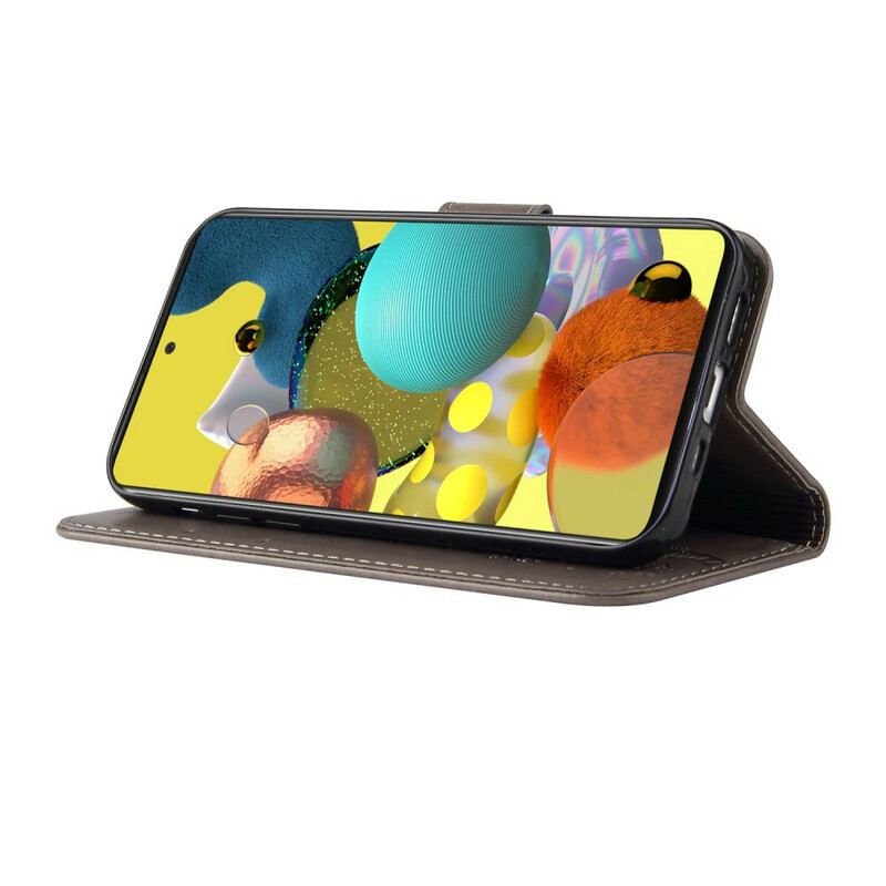 Capa De Couro Para Samsung Galaxy A51 De Cordão Árvore E Gato Com Cordão