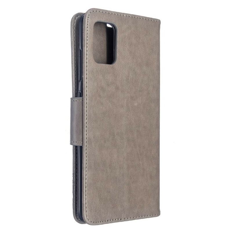 Capa Flip Para Samsung Galaxy A51 Borboletas Voando Com Cordão