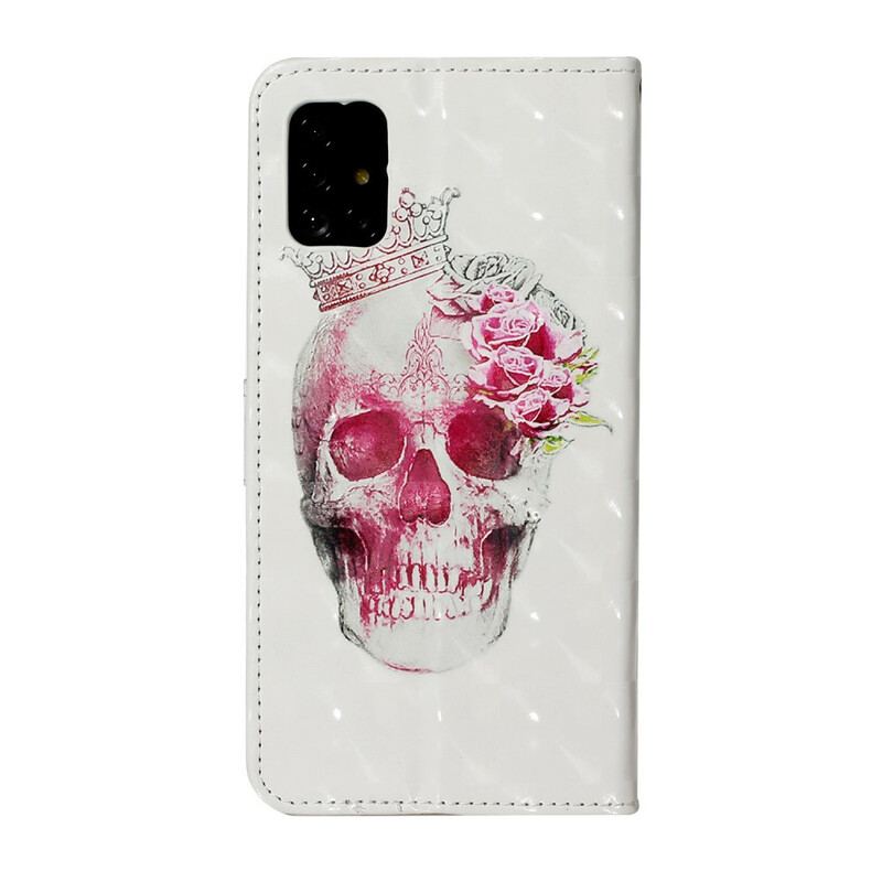 Capa Flip Para Samsung Galaxy A51 Caveira Real