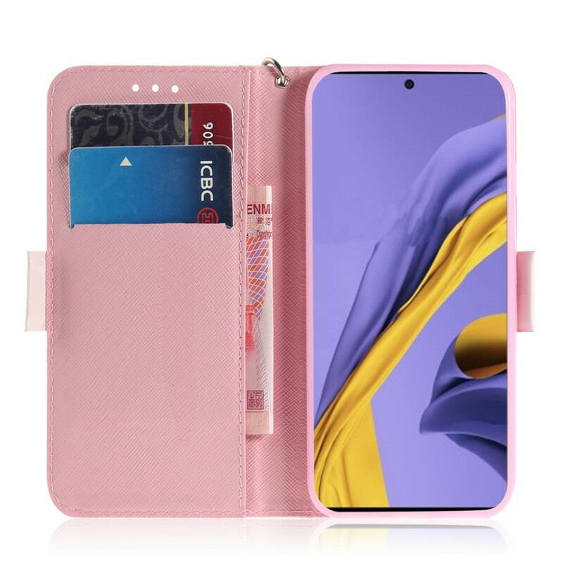 Capa Flip Para Samsung Galaxy A51 De Cordão Bomba Strappy