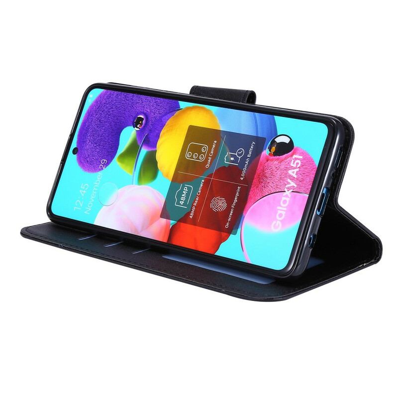 Capa Flip Para Samsung Galaxy A51 Gato Dormindo