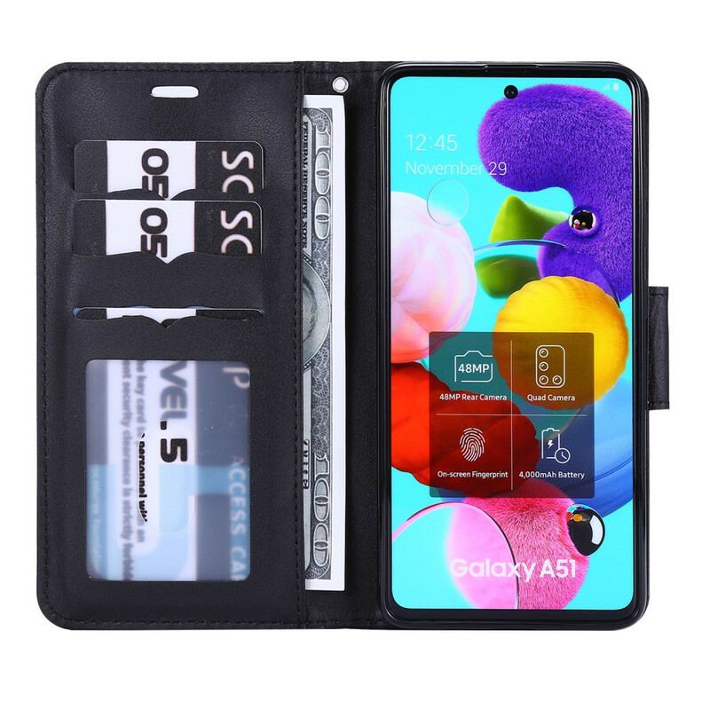 Capa Flip Para Samsung Galaxy A51 Gato Dormindo