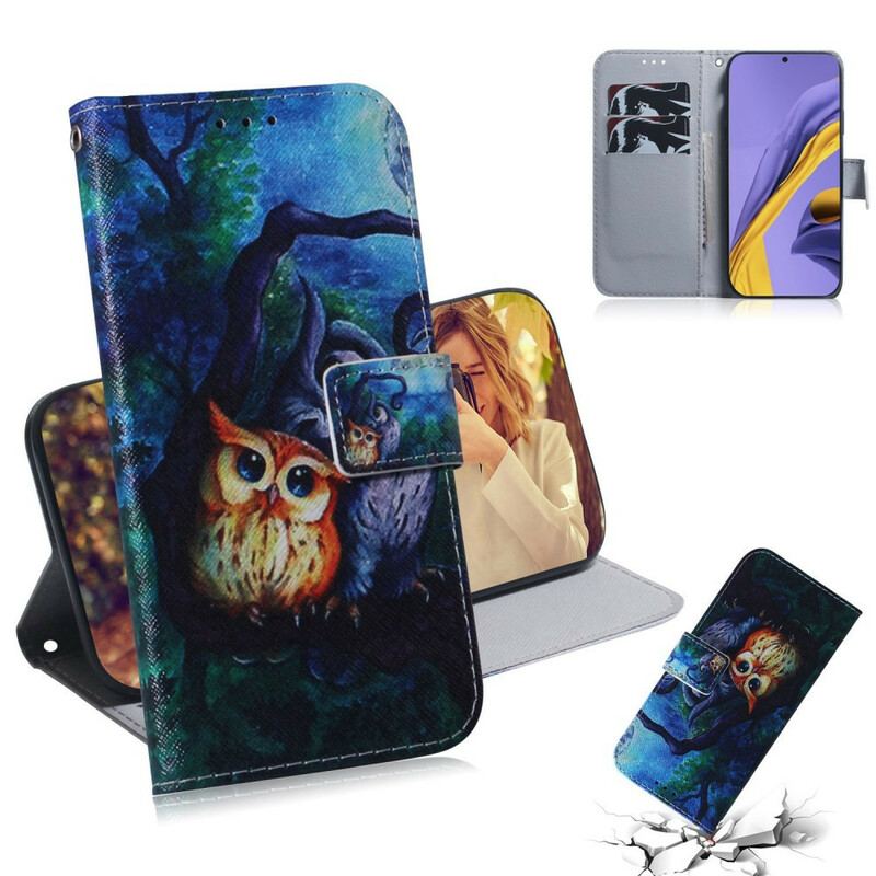 Capa Flip Para Samsung Galaxy A51 Pintura De Corujas