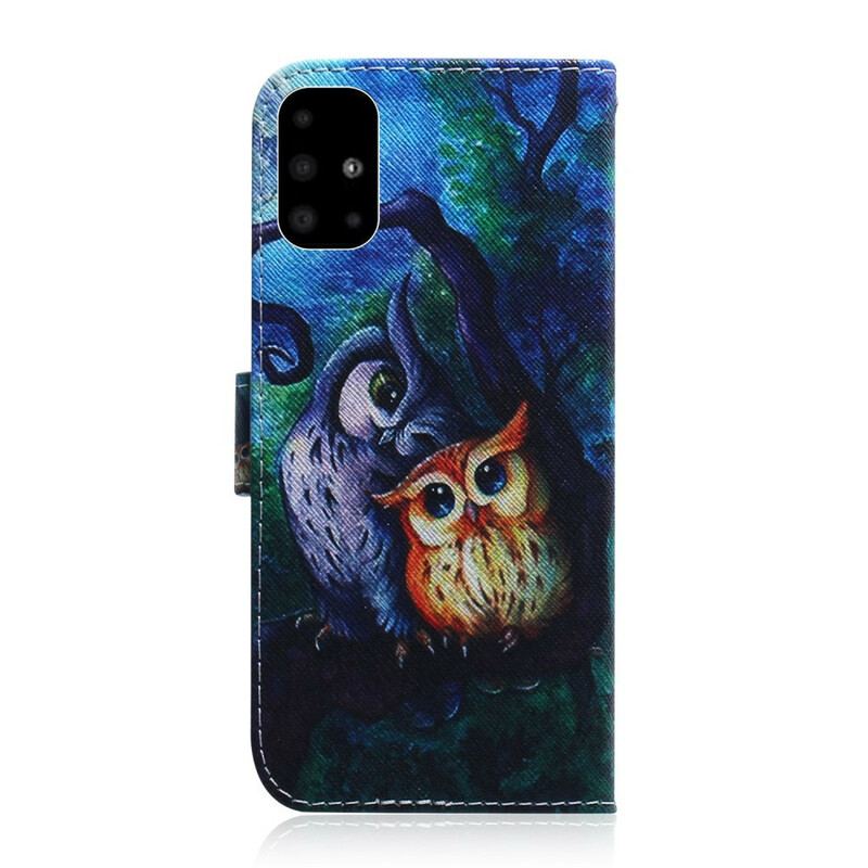 Capa Flip Para Samsung Galaxy A51 Pintura De Corujas