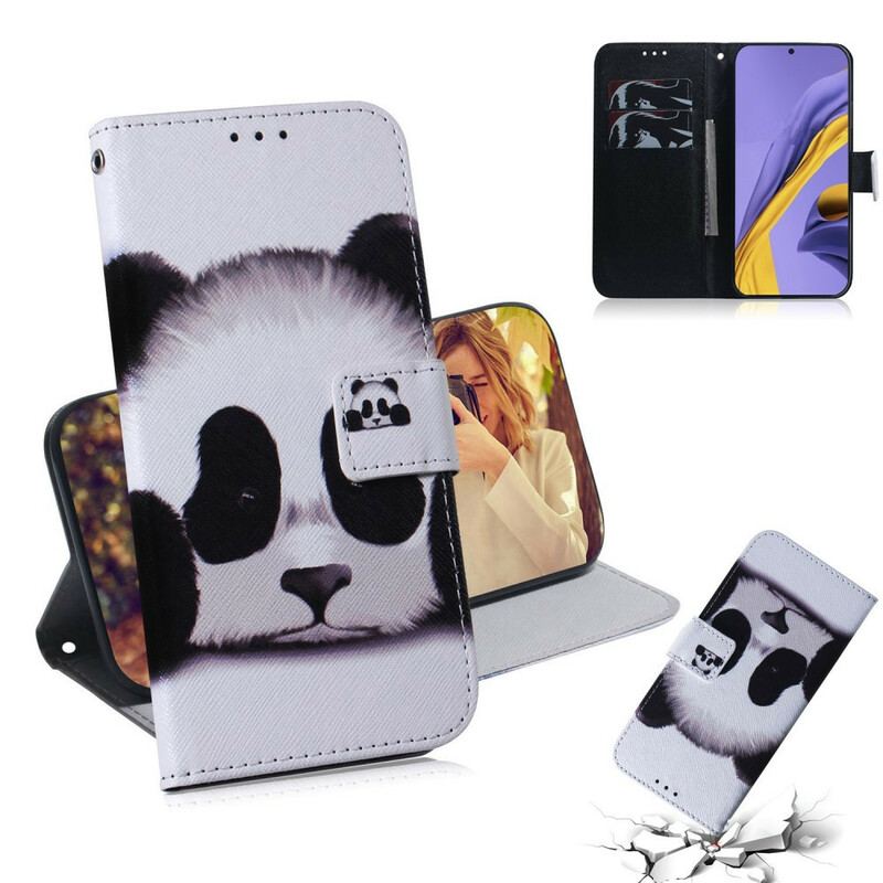 Capa Folio Para Samsung Galaxy A51 Cara De Panda