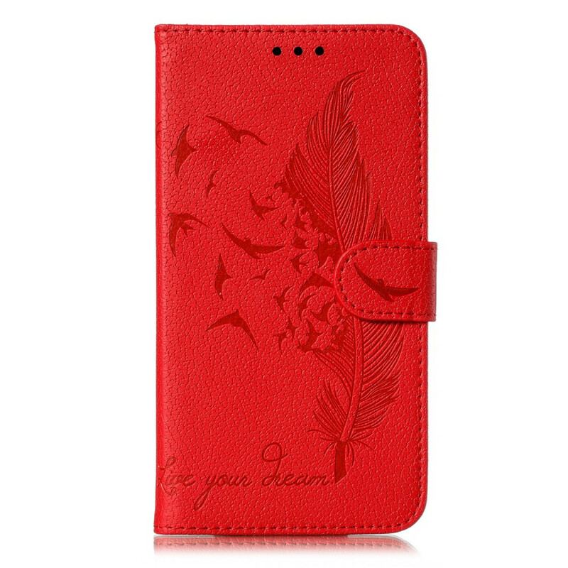 Capa Folio Para Samsung Galaxy A51 Couro Sintético Viva O Seu Sonho