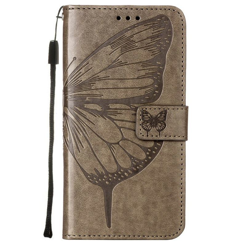 Capa Folio Para Samsung Galaxy A51 Design De Borboleta Com Cordão