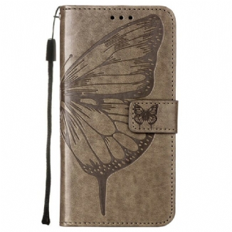 Capa Folio Para Samsung Galaxy A51 Design De Borboleta Com Cordão