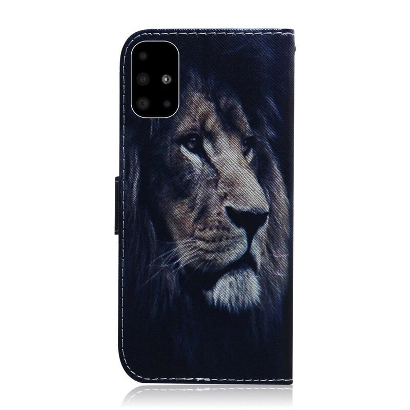 Capa Folio Para Samsung Galaxy A51 Leão Sonhador