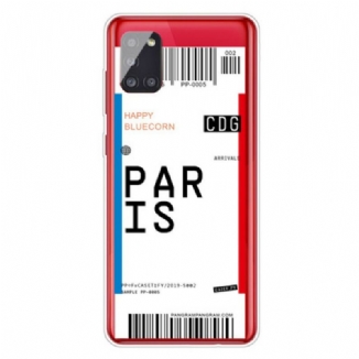 Capa Para Samsung Galaxy A51 Cartão De Embarque Para Paris