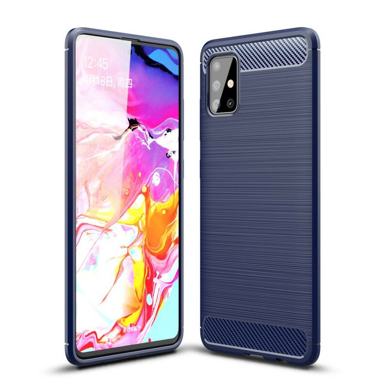 Capa Para Samsung Galaxy A51 Fibra De Carbono Escovada