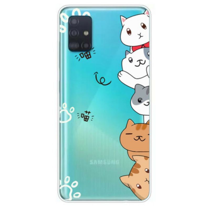 Capa Para Samsung Galaxy A51 Olá Gatos