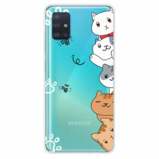 Capa Para Samsung Galaxy A51 Olá Gatos