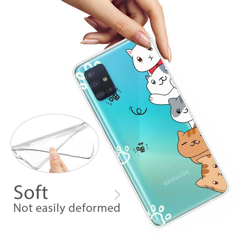 Capa Para Samsung Galaxy A51 Olá Gatos