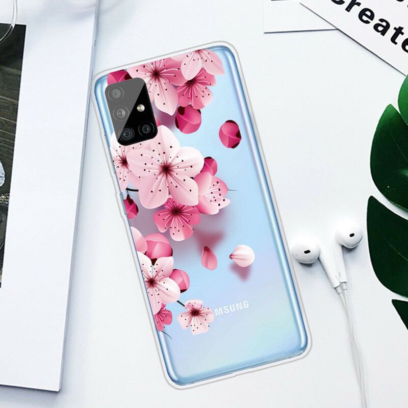 Capa Para Samsung Galaxy A51 Pequenas Flores Cor De Rosa