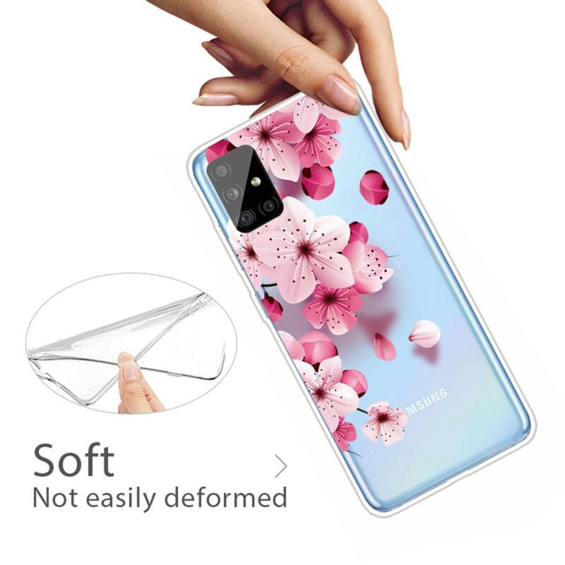 Capa Para Samsung Galaxy A51 Pequenas Flores Cor De Rosa