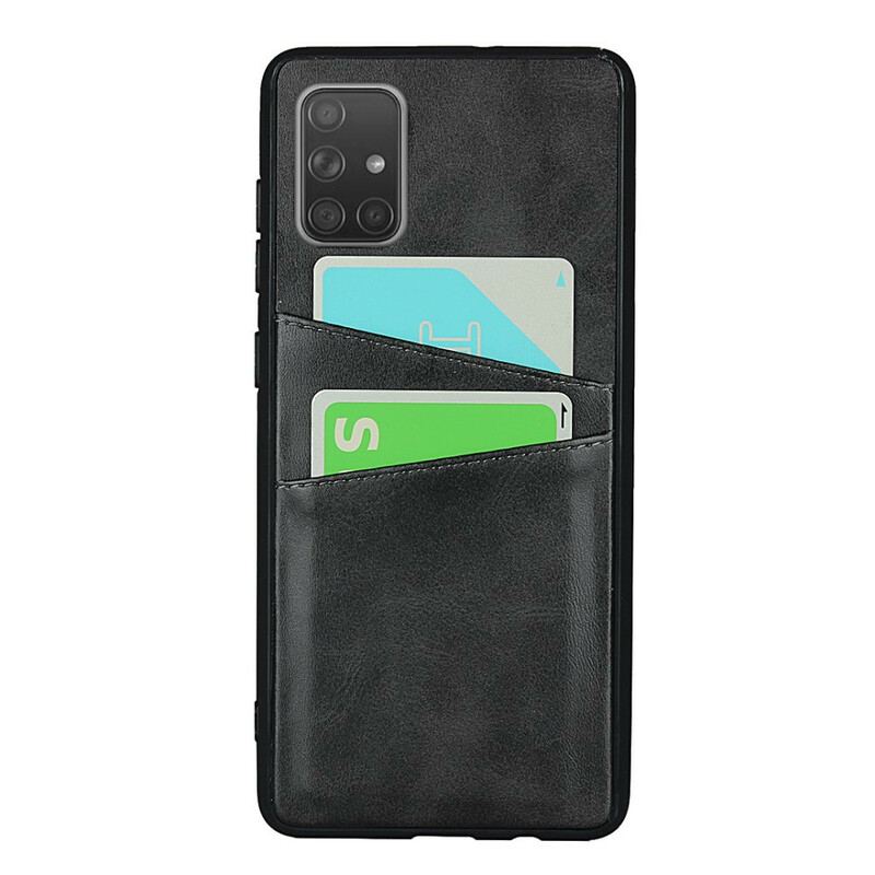 Capa Para Samsung Galaxy A51 Porta-cartão Duplo Com Textura De Couro