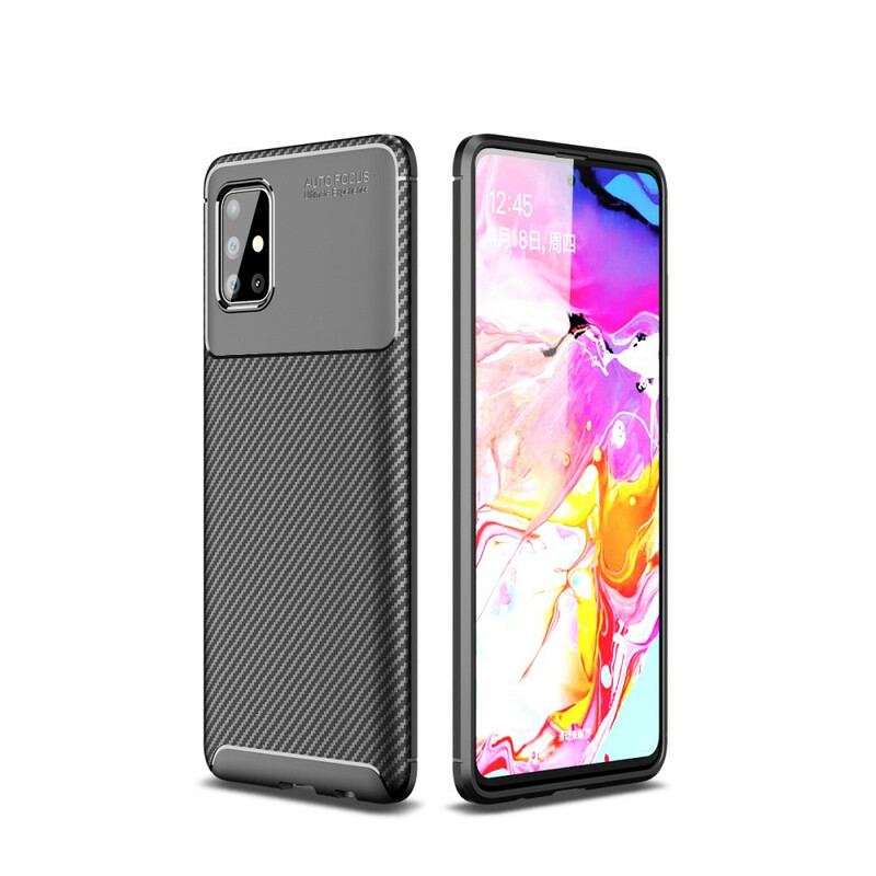 Capa Para Samsung Galaxy A51 Textura Flexível De Fibra De Carbono