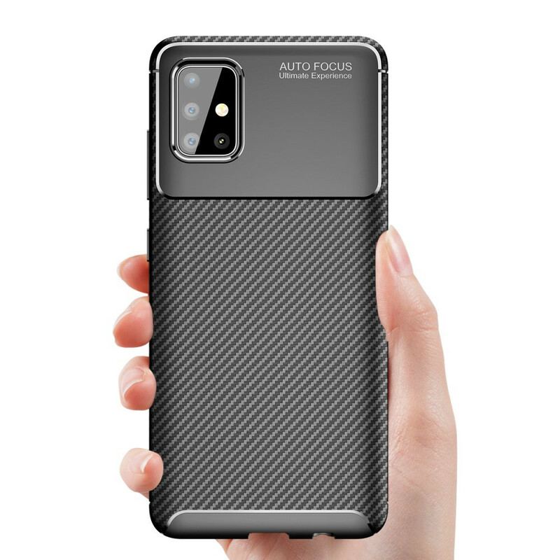 Capa Para Samsung Galaxy A51 Textura Flexível De Fibra De Carbono