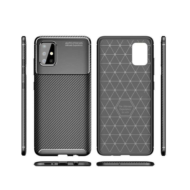 Capa Para Samsung Galaxy A51 Textura Flexível De Fibra De Carbono