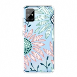 Capa Para Samsung Galaxy A51 Uma Flor Transparente