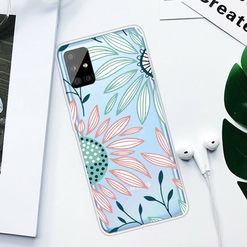 Capa Para Samsung Galaxy A51 Uma Flor Transparente