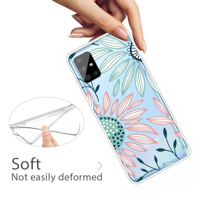 Capa Para Samsung Galaxy A51 Uma Flor Transparente