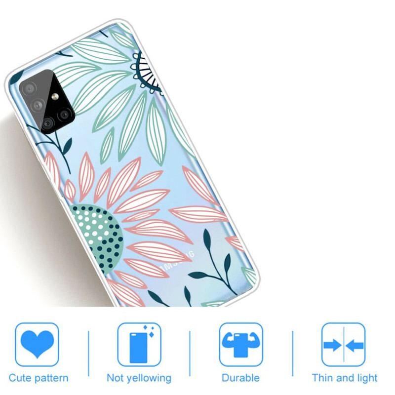 Capa Para Samsung Galaxy A51 Uma Flor Transparente