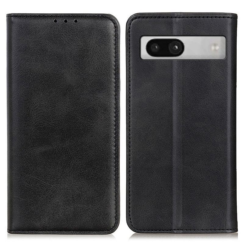 Capa De Celular Para Google Pixel 7A Flip Clássico Couro Rachado