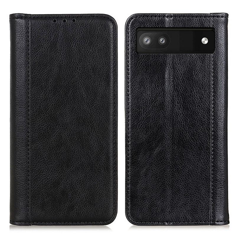 Capa De Celular Para Google Pixel 7A Flip Elegante Couro Rachado